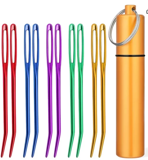 10Pcs Yarn Needles, Darning Tapestry Needles, Large Eye Weaving Needle, Yarn Needle for Crocheting with Aluminum Storage Knitting Crochet Accessories