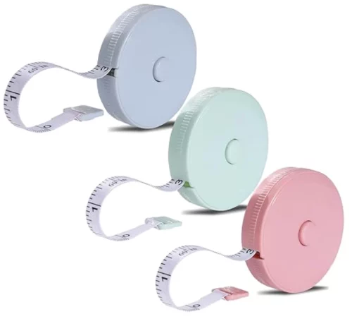 3 Pack Tape Measure, Measuring Tape for Body Measurements,Fabric Sewing Tailor Cloth Knitting, Craft Weight Loss Retractable 60-inch 1,5 Meter, Premium Sewing Tape Double Scale Ruler